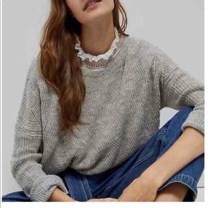Anthropologie grey crew neck sweater size large